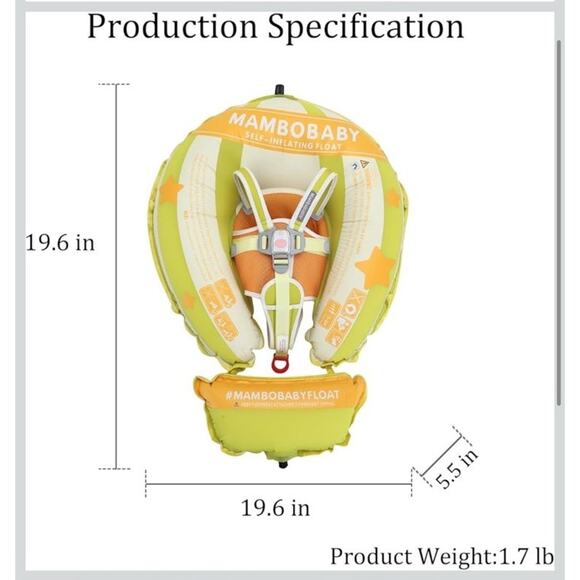 Mambobaby Float Deluxe Baby Pool Float: Safe & Comfortable - Picture 2 of 3